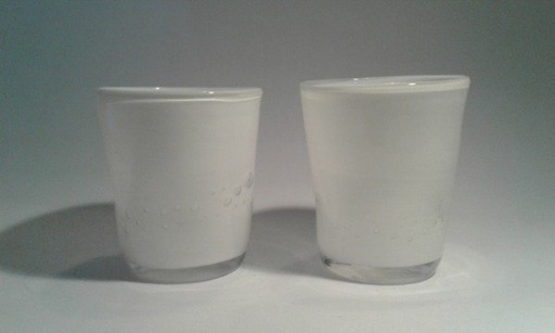 [VA-9332 BL] Vaso de Vidrio Mexicano Dedos Blanco - Set x6