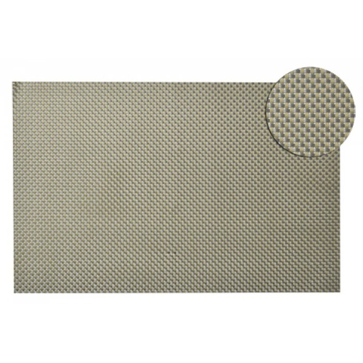 [44010-13] Individuales Rectangular Oro - Rafia (6und)