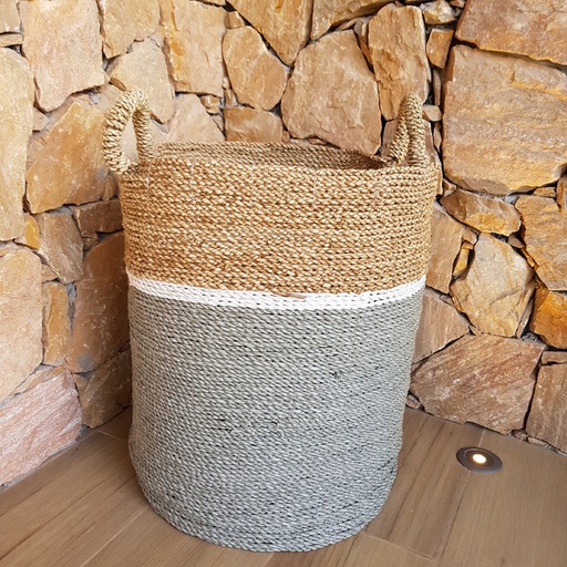 [JEM012-1] Cesto Tejido - Gris natural