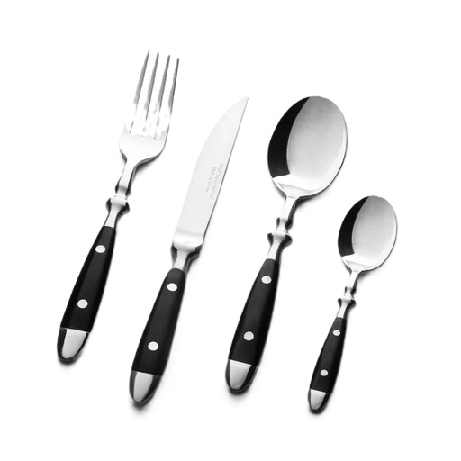 [9TTBOX24] Cubiertos Mesa Bistro Negro - Set x (24pzas)