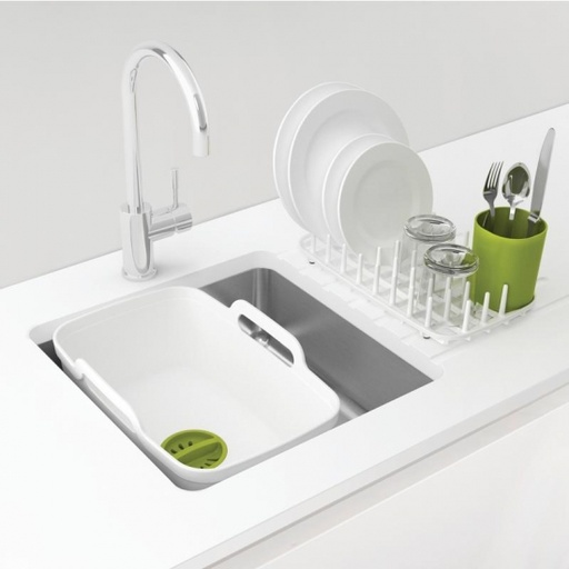 [300098] Escurridor Contenedor de Platos Blanco Wash & Drain - Joseph Joseph