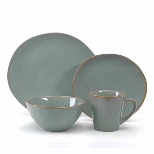 [PTHGREEN12+PTHGREEN4] Juego Vajilla Green Stone - Set x (16 Pzas)