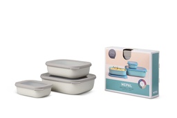 [106270032500] Set Cirqula Rectangular Bajos x (3und) Nordic White - Mepal