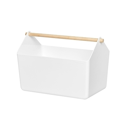 [271278] Organizador Wooden Handle Basket Blanco - Litem