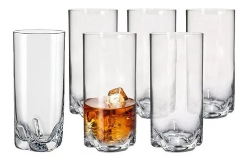 [FAVORIT TRIO - 450 ml] Vaso Trago Largo Trio 450ml (6und) - Cristal Bohemia
