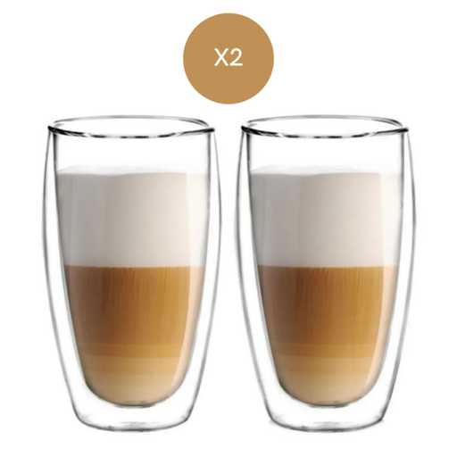 [KR1004] Taza Iced Coffee doble vidrio 470cc Barista - Set x (2und)