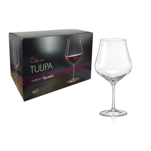 [TULIPA 40894 - 600ML] Copa Tulipa 600ml x (6und) - Cristal Bohemia