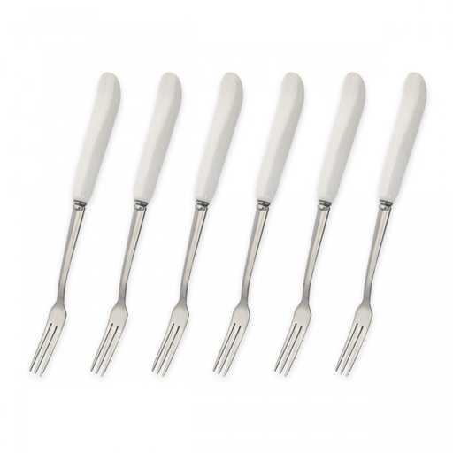 [A13072F] Mini Tenedores Porcelana y Acero - Set x (6und)