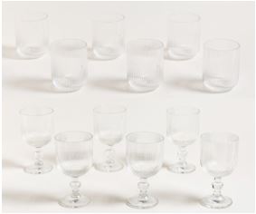 [0528081+0528078] Juego de Copas de vidrio 350ml + Vasos Bajos 300 ml - Set x (6und)