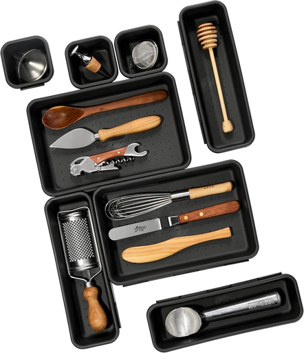 [59801] Organizador Set x 8 pzas. Carbono - Madesmart
