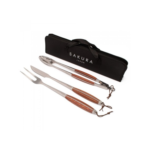 [24503] Set Parrilla de Asado 3 Pzas + Funda - Sakura