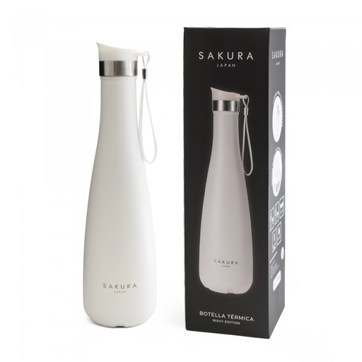 [240750W] Botella Térmica Wavy Blanca 750ml - Sakura