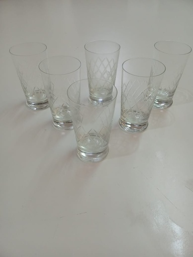 [VTA02] Vaso De Cristal C/Talon Tallado Set x6
