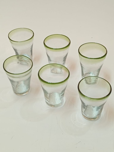 [VA-2729-VE] Vaso Siluete Borde Verde- Set x6
